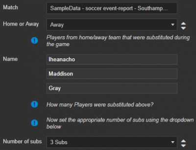 Home or Away Substitutions graphic